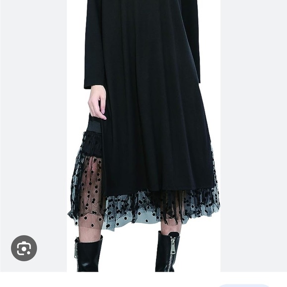 ELLAZHU BLACK WOMEN T-SHIRT DRESS. - Picture 3 of 7